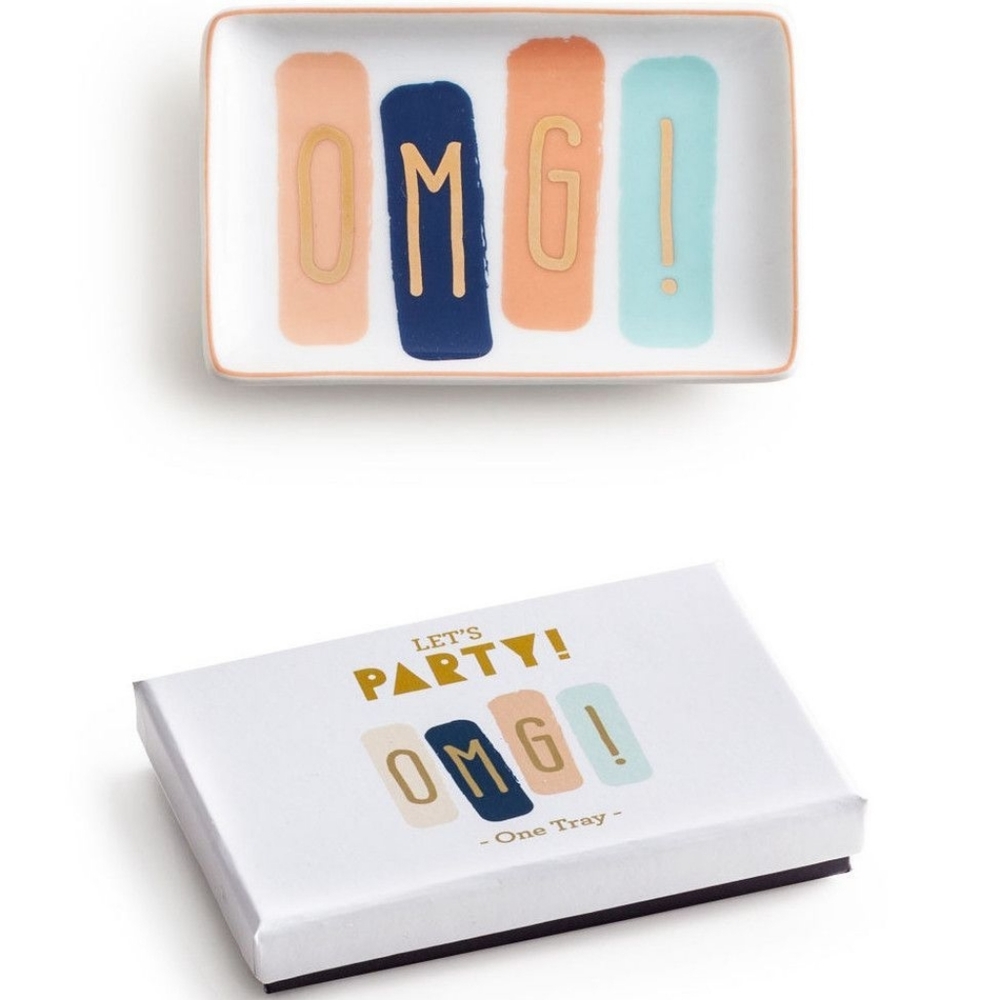 🆕 Let's Party OMG Ceramic Trinket Tray Ring Dish